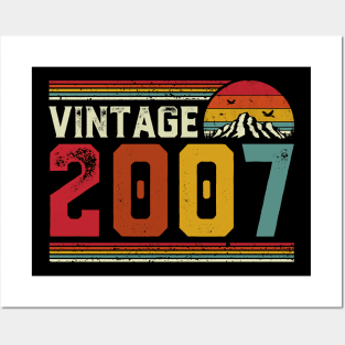 Vintage 2007 Birthday Gift Retro Style Posters and Art